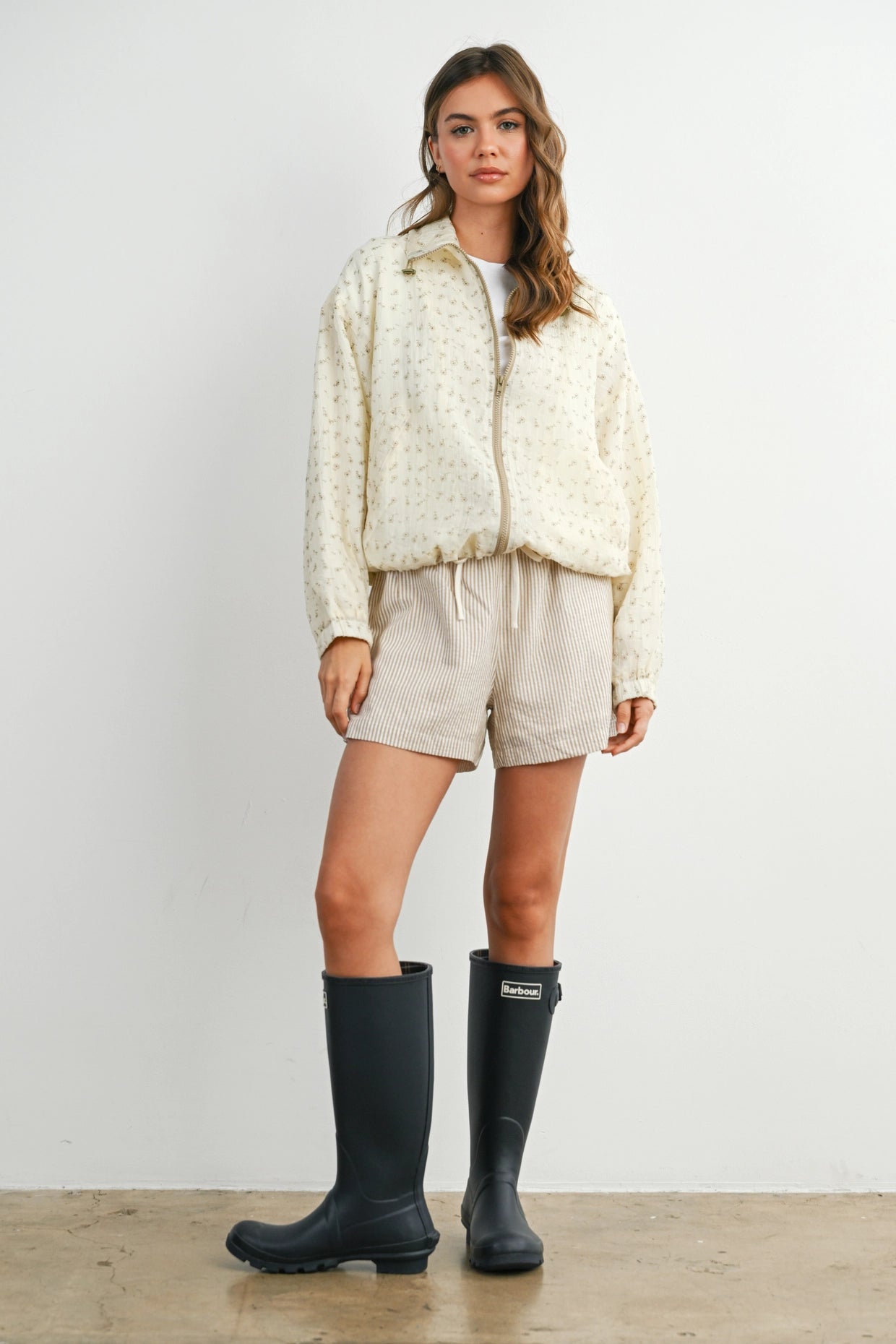 Casual Striped Drawstring Shorts