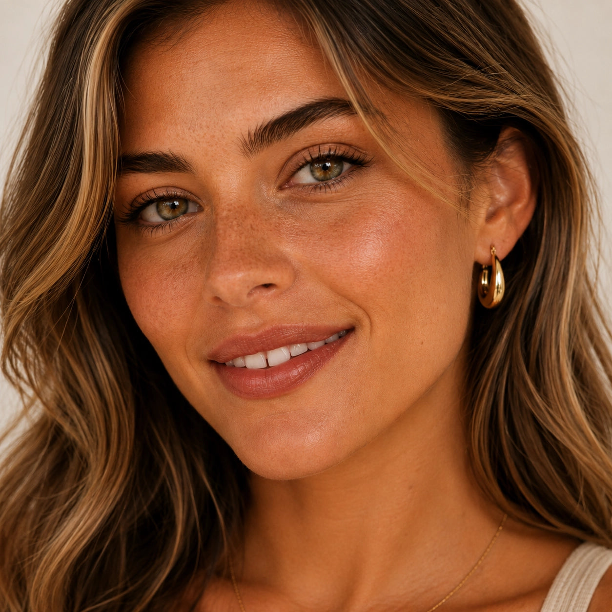 Sculptural Wide Gold Hoop Earrings