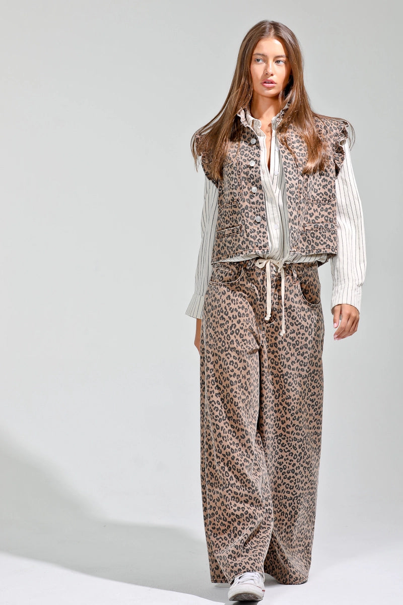 Leopard Wide Leg Pants