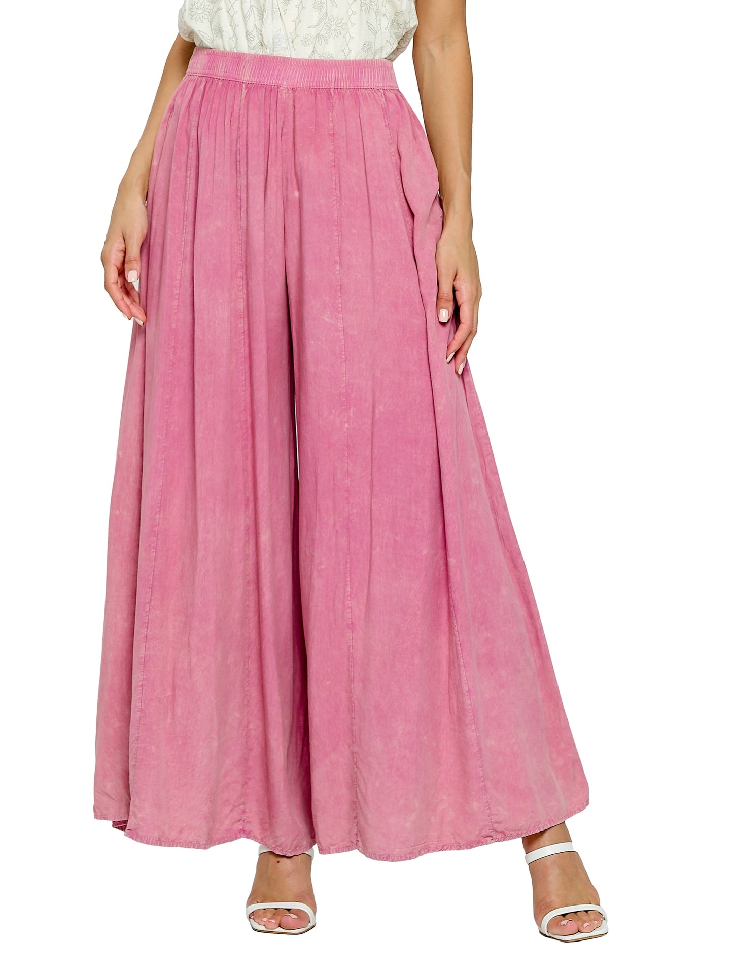 Vintage Wash Wide Leg Pants