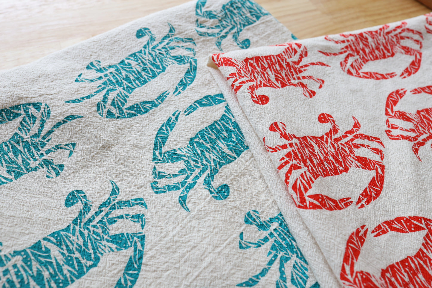 Handprinted Crab Kitchen Towel
