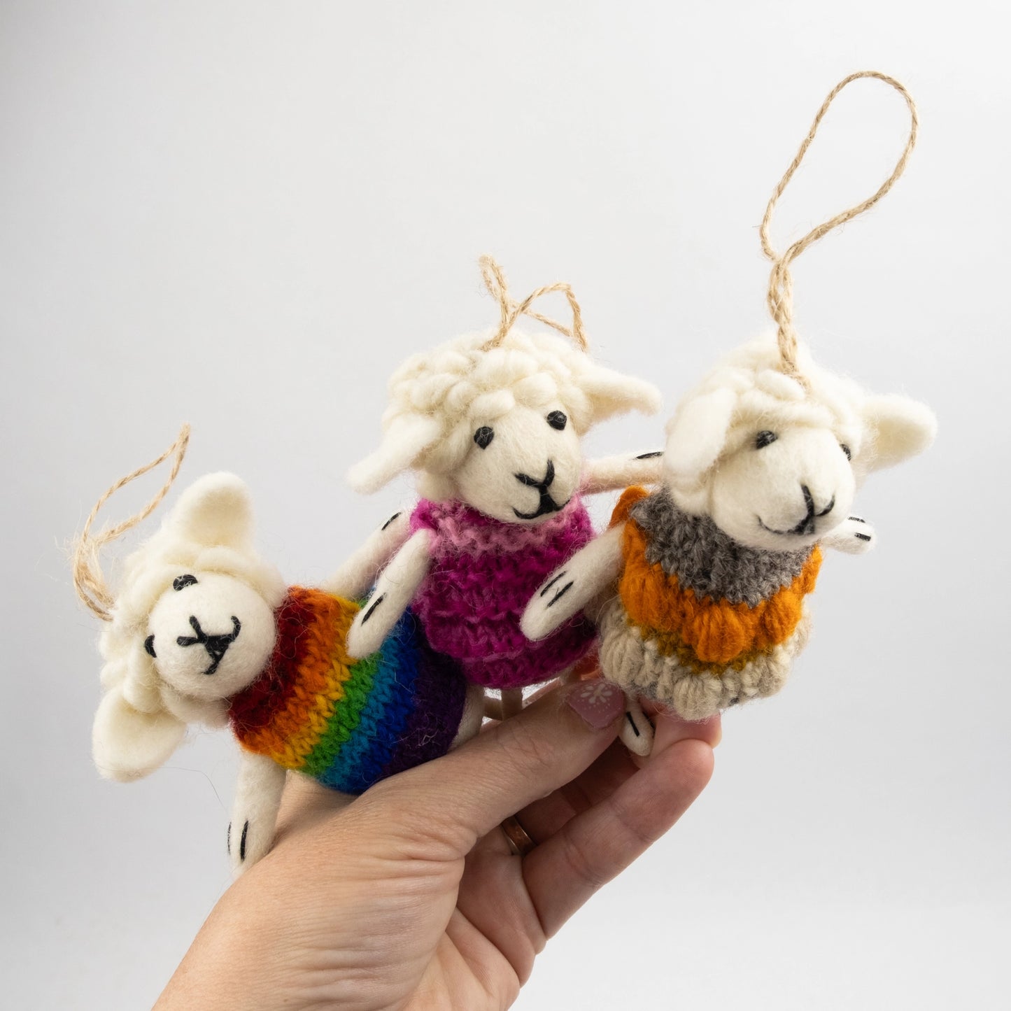 Sheep in a Sweater Felt Ornament