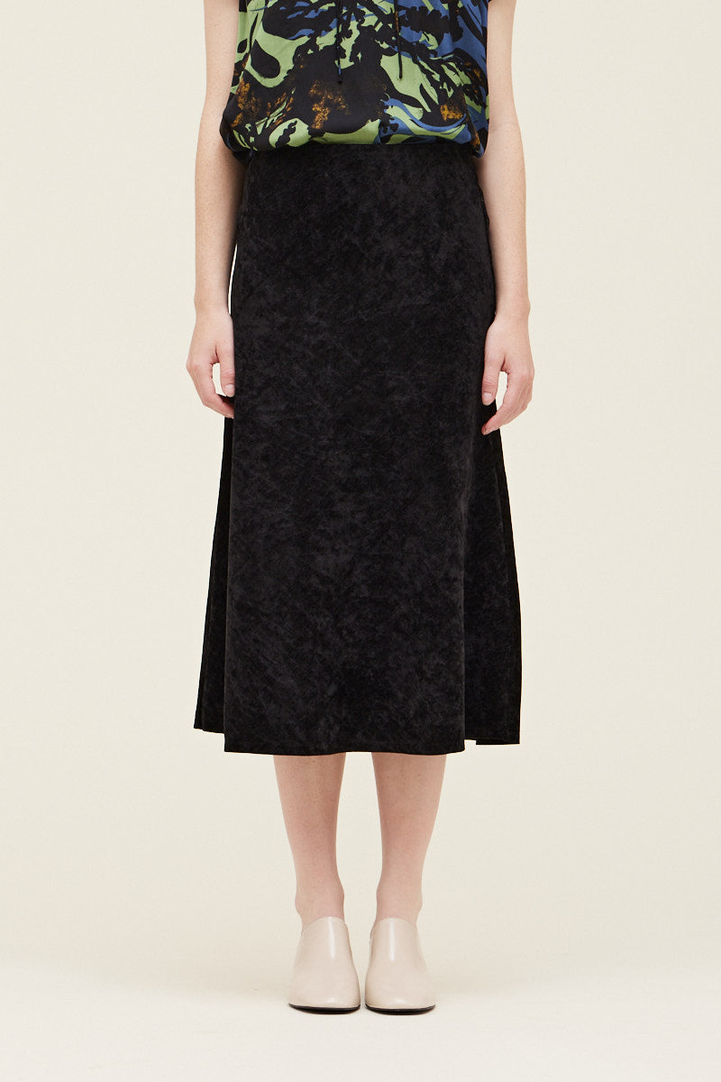 Thick Velvet Bias Slip Skirt