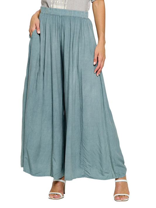 Vintage Wash Wide Leg Pants