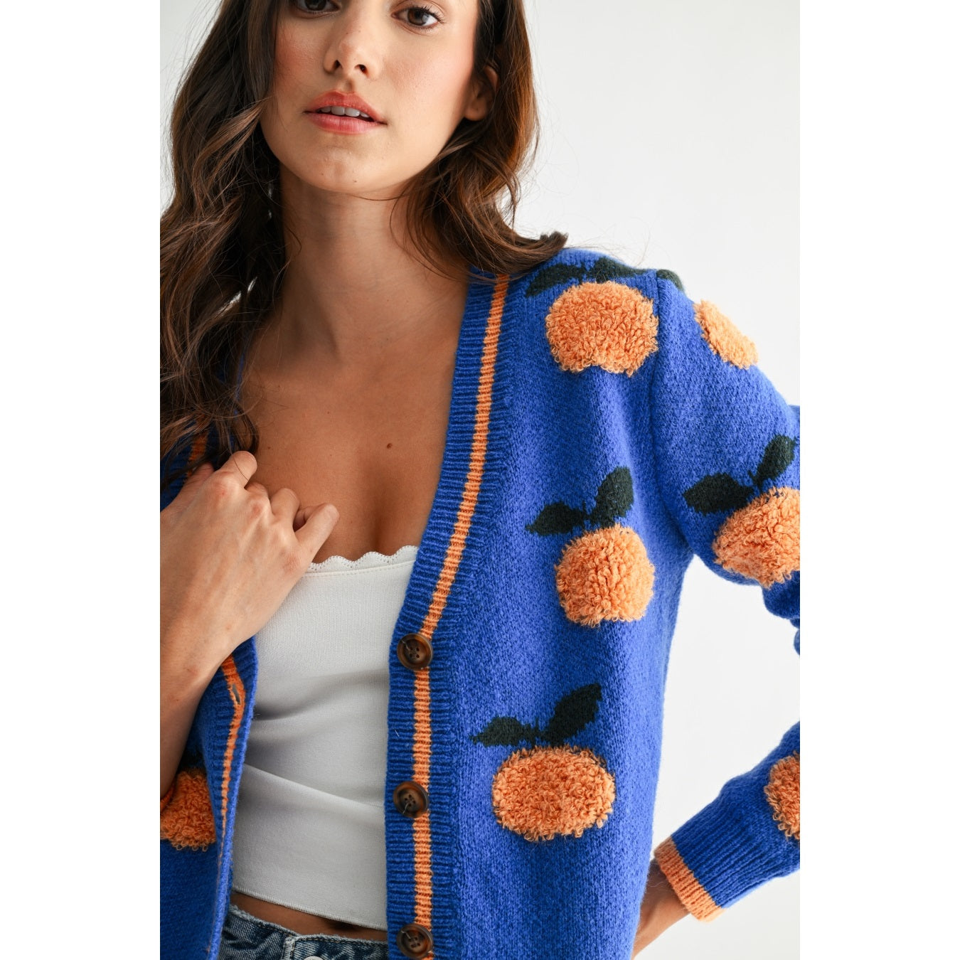 Textured Orange Cardigan