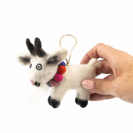 Crazy Goat Felt Ornament