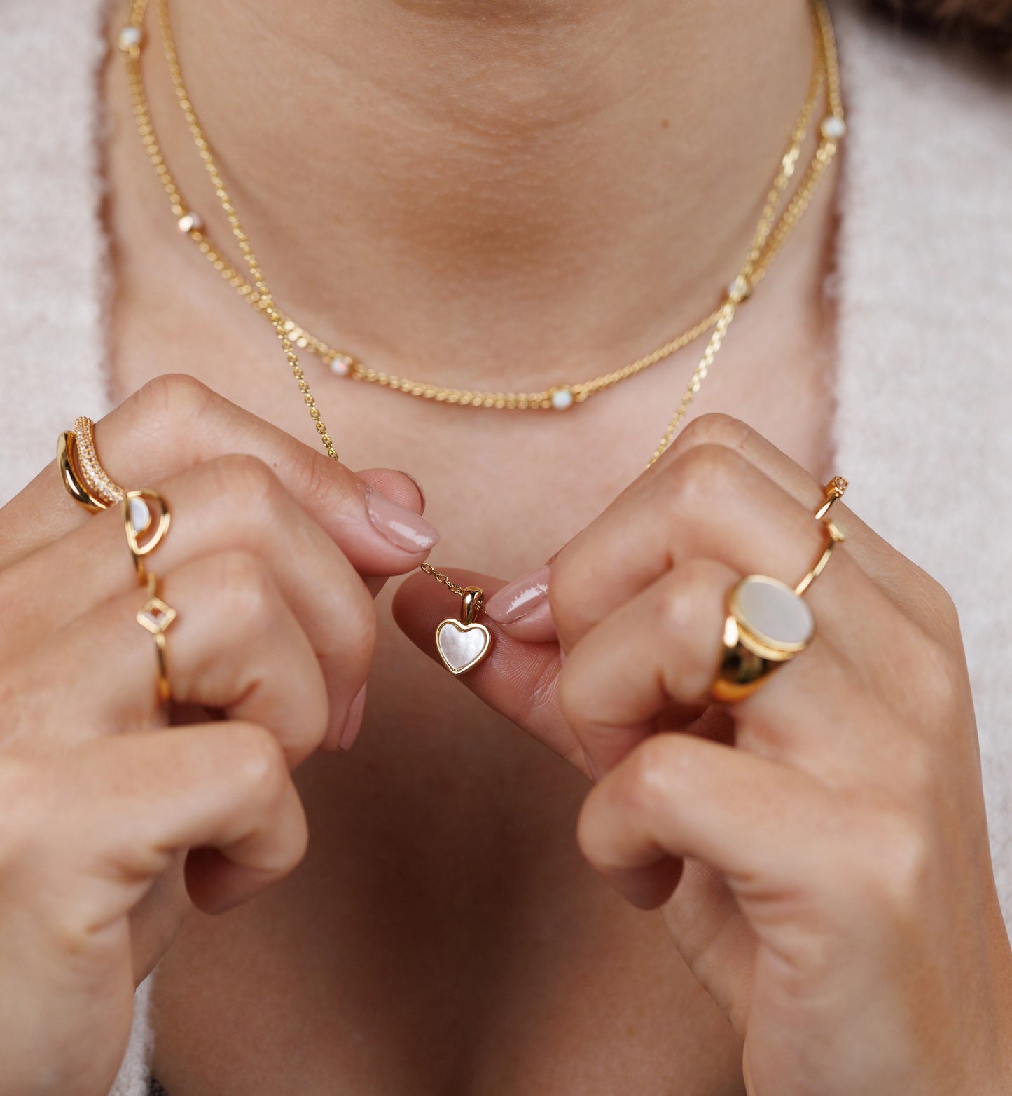 Gemstone Heart Pendant Necklace