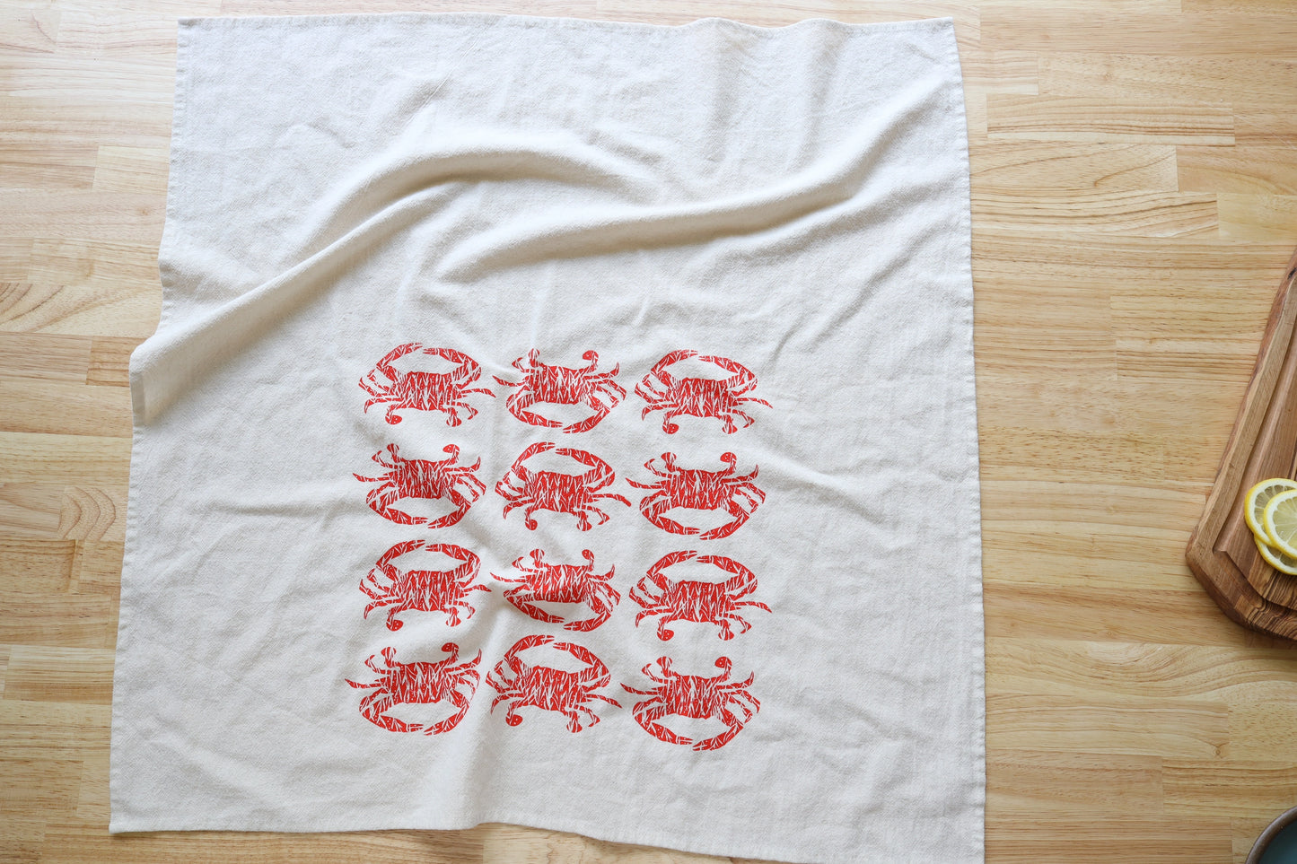 Handprinted Crab Kitchen Towel