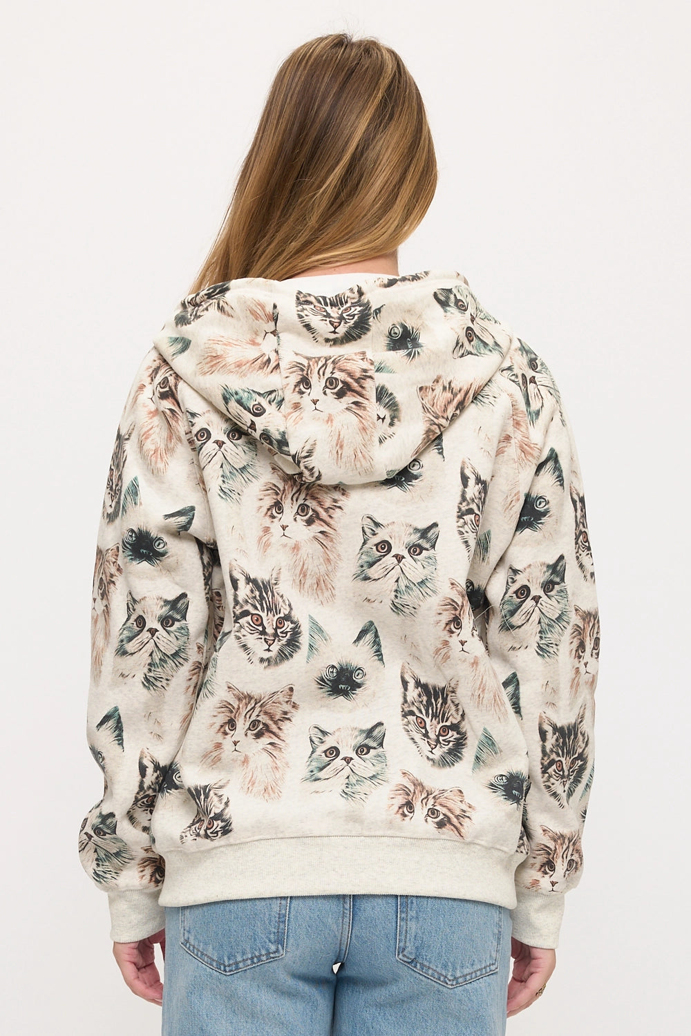 All Over Persian Cats Zip-Up Hoodie