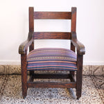 Load image into Gallery viewer, Antique Mission Chair w/ New Upholstery
