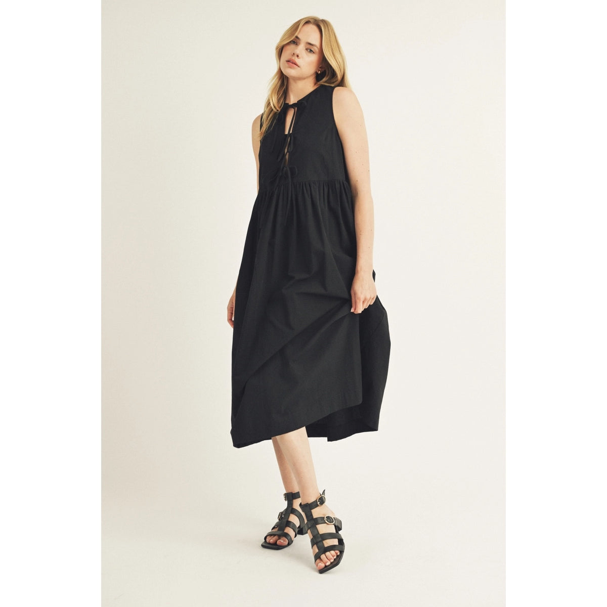 Bow Tie Swing Midi Dress
