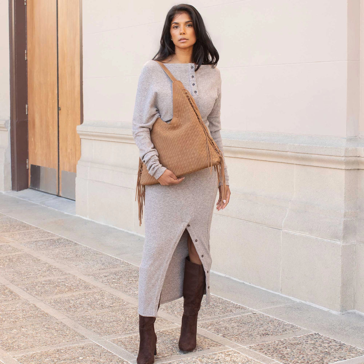 Brynlee Clay Vegan Suede Tote Bag