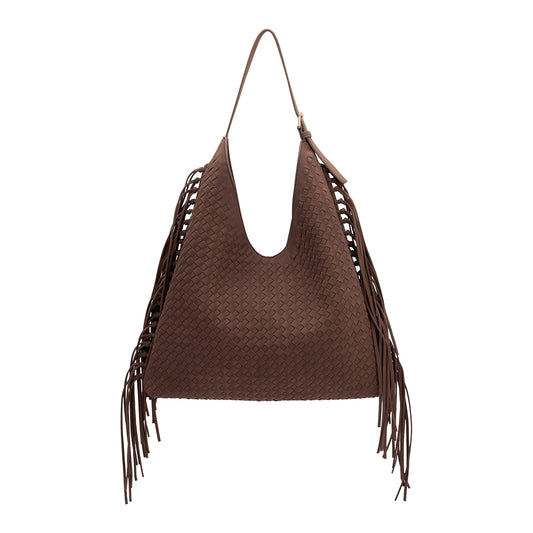 Brynlee Tobacco Vegan Suede Tote