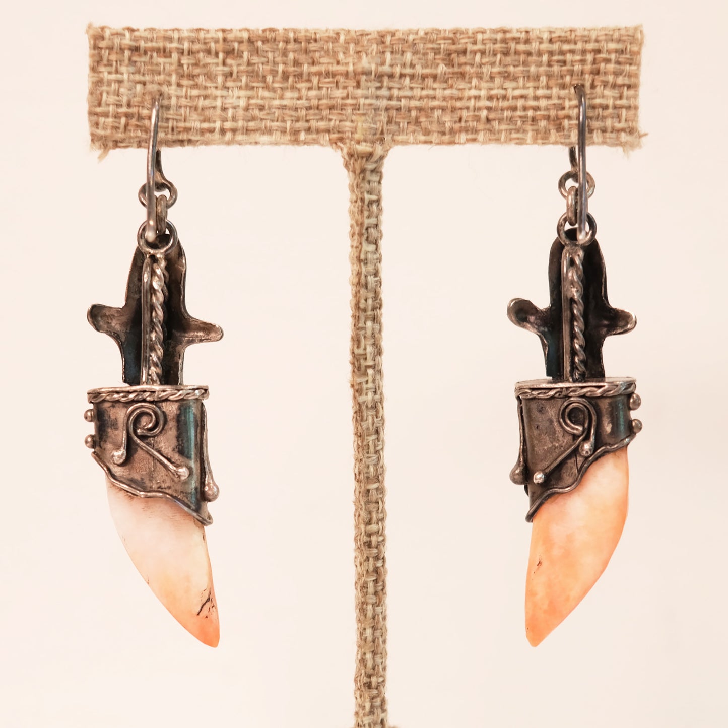 Carved Carnelian Sword Earrings