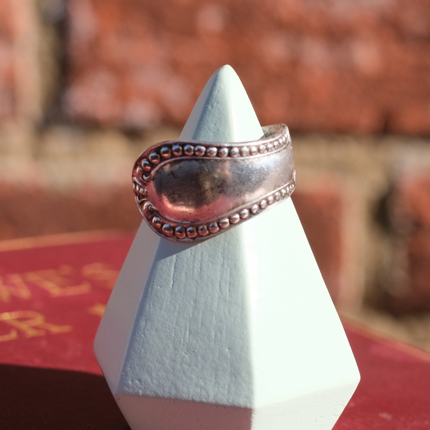 Classic Dots Silver Plated Spoon Ring