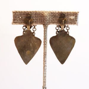 Clip On Antique Goddess Earrings