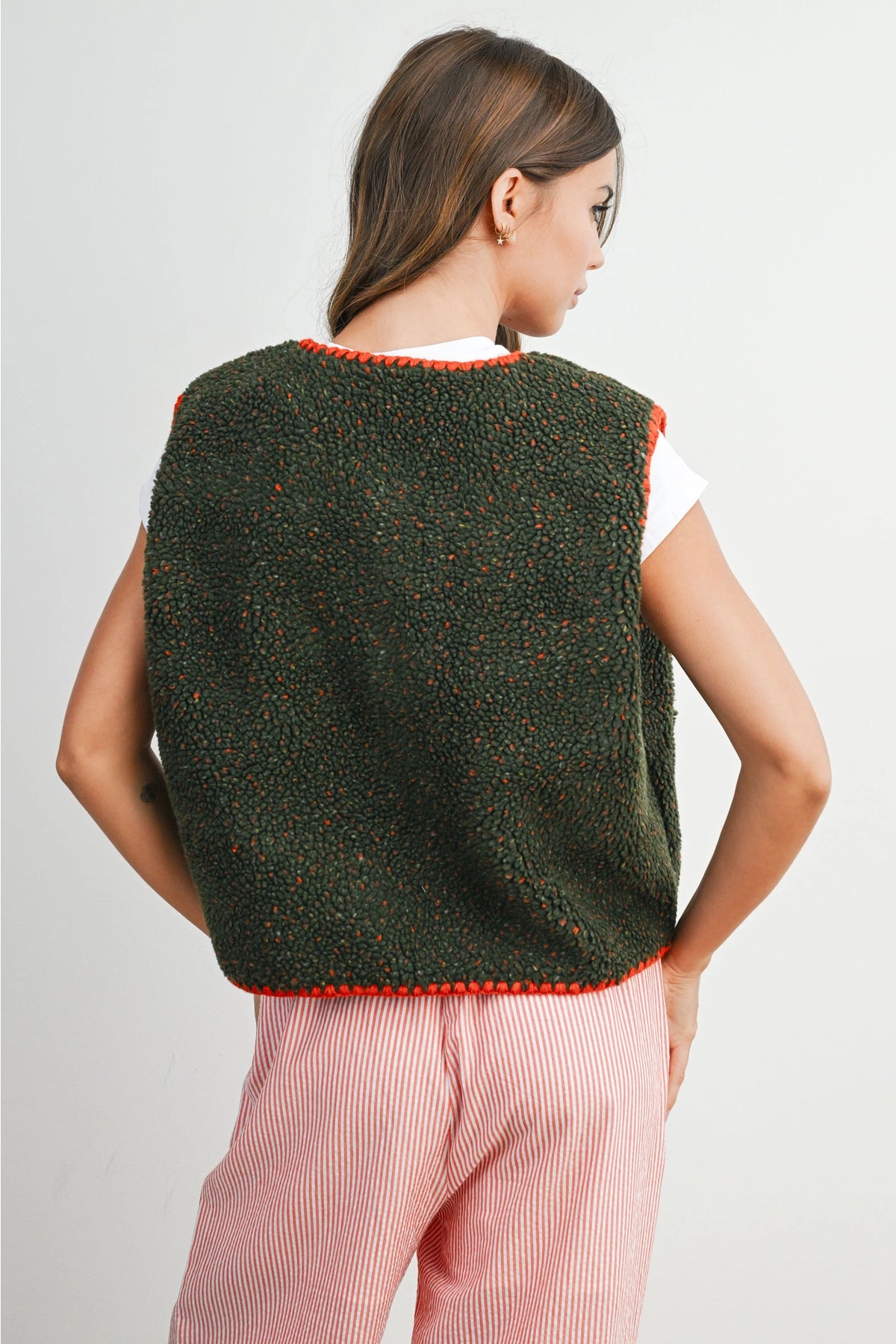 Confetti Contrast-Trimmed Vest