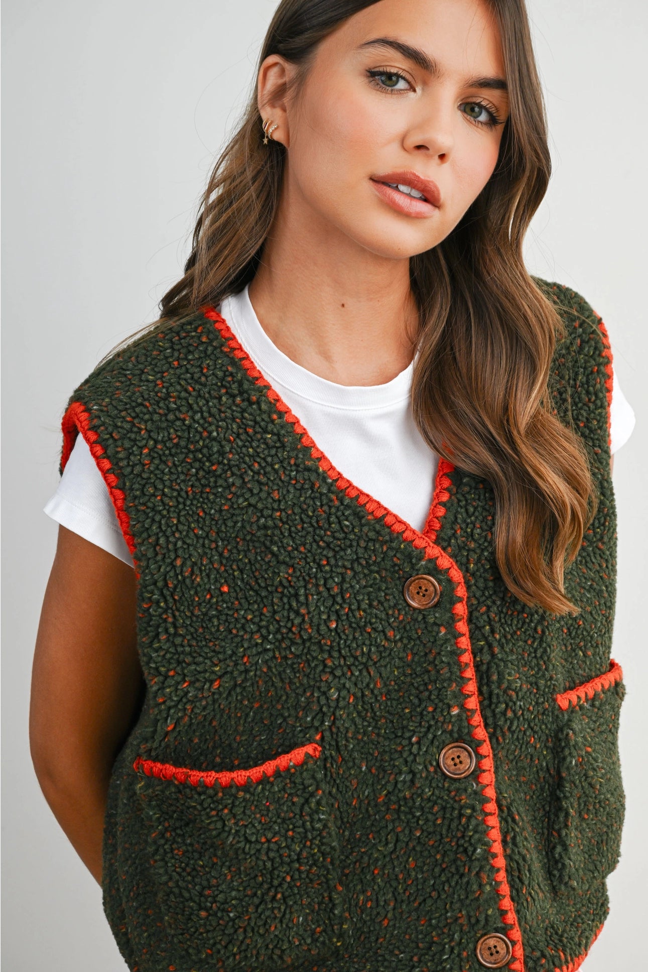 Confetti Contrast-Trimmed Vest