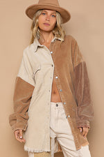 Load image into Gallery viewer, Contrast Panels Corduroy Shacket
