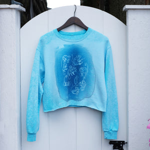 Cowboy Posse Aqua Cropped Sweatshirt