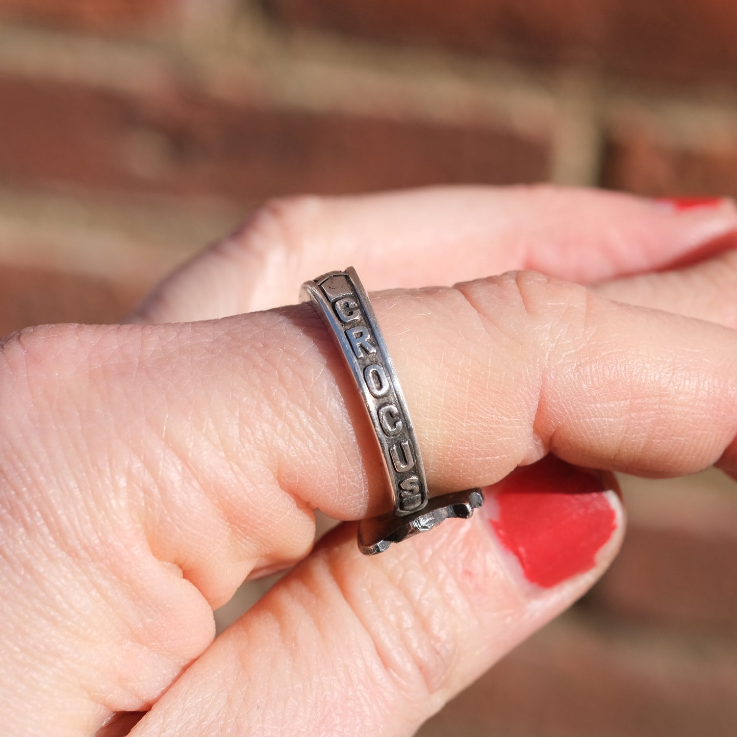 Crocus Flower Souvenir Spoon Ring