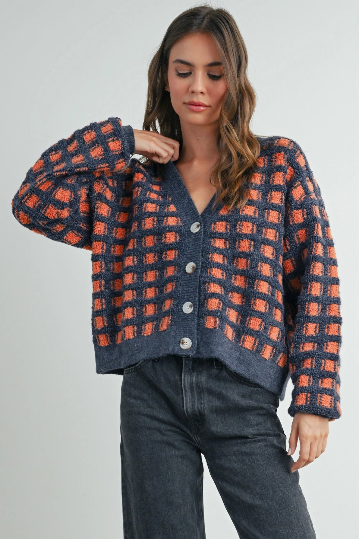Cropped V-Neck Cardigan
