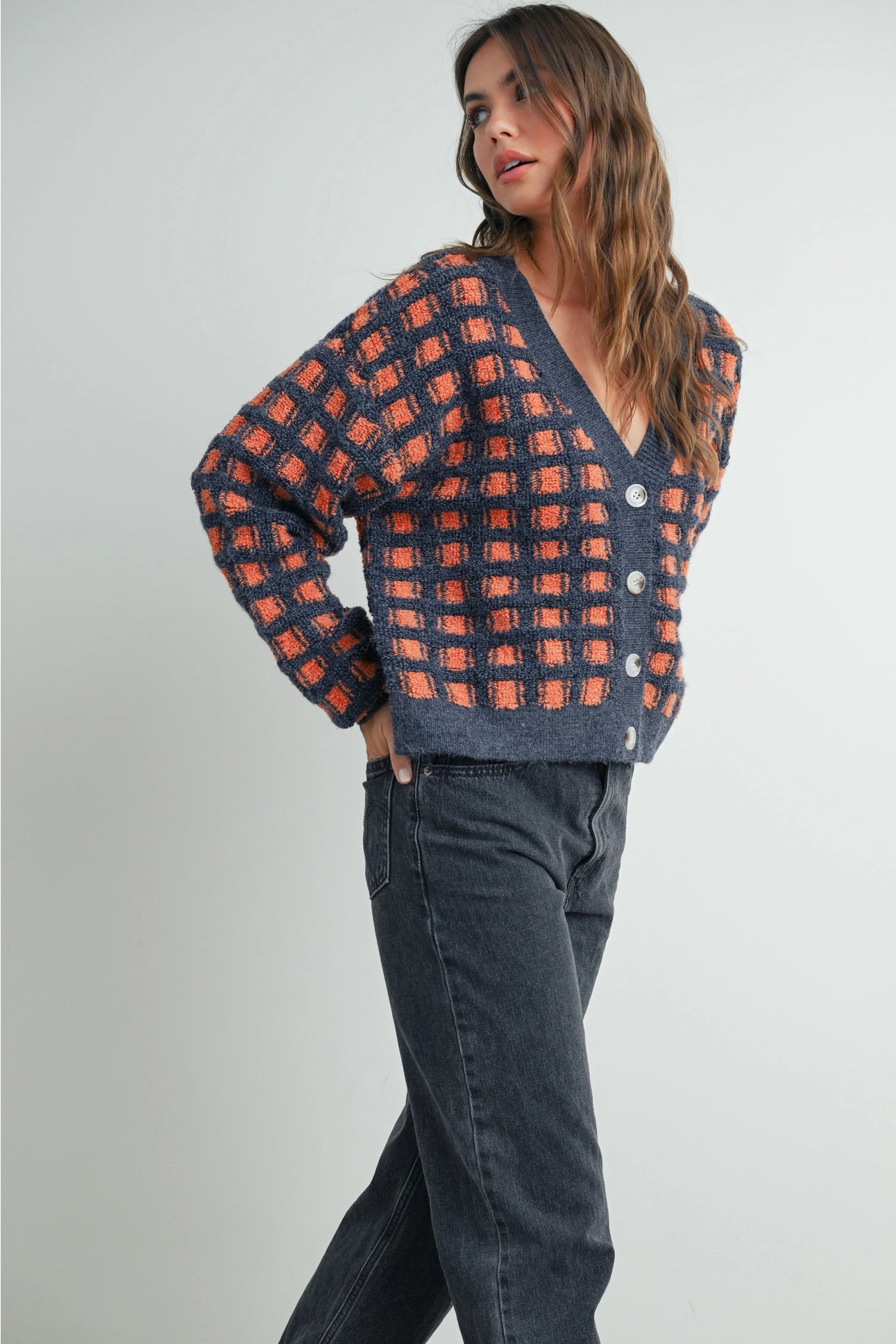 Cropped V-Neck Cardigan