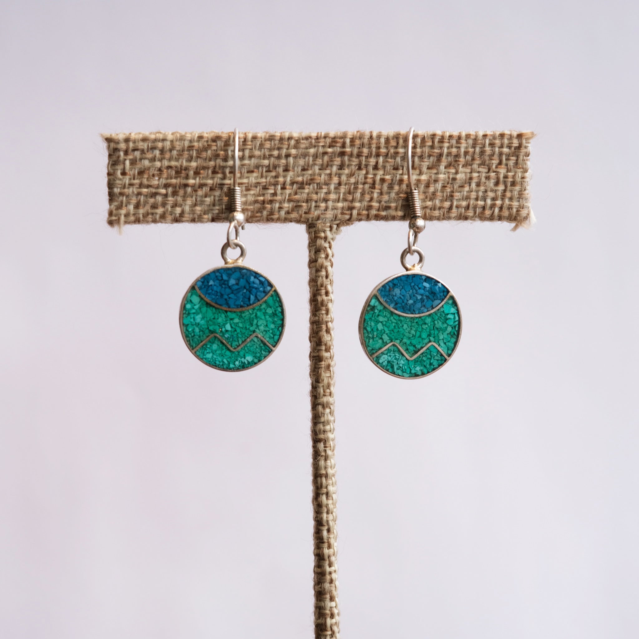 Crushed Turquoise Dangle Earrings