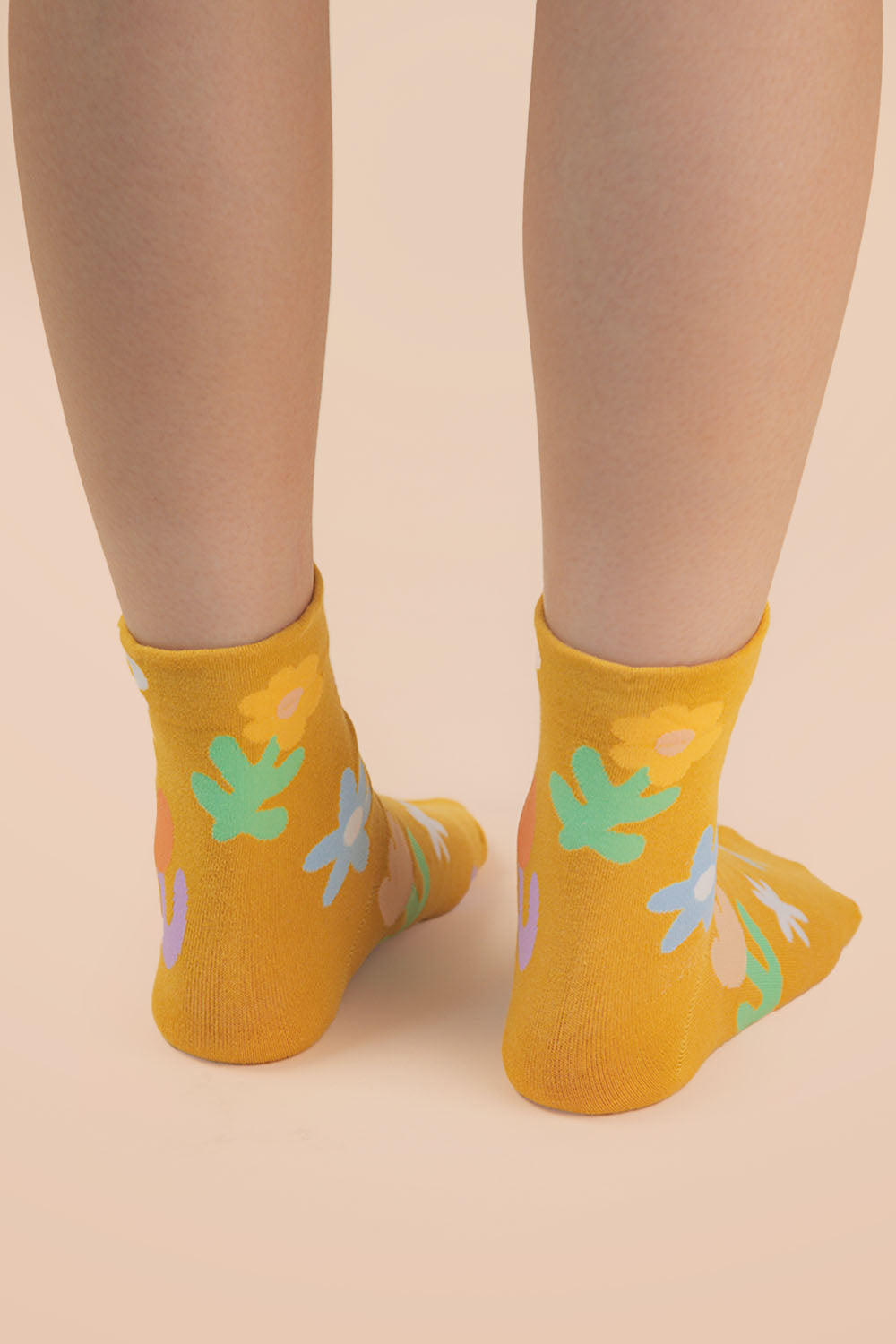 Daisy Print Block Casual Socks