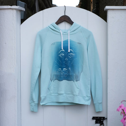 Deco Faces Aqua Hoodie