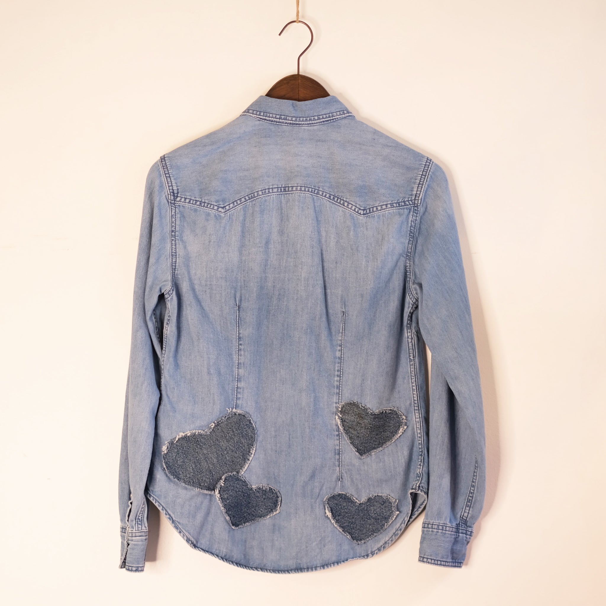 Denim on Denim Hearts Button Up