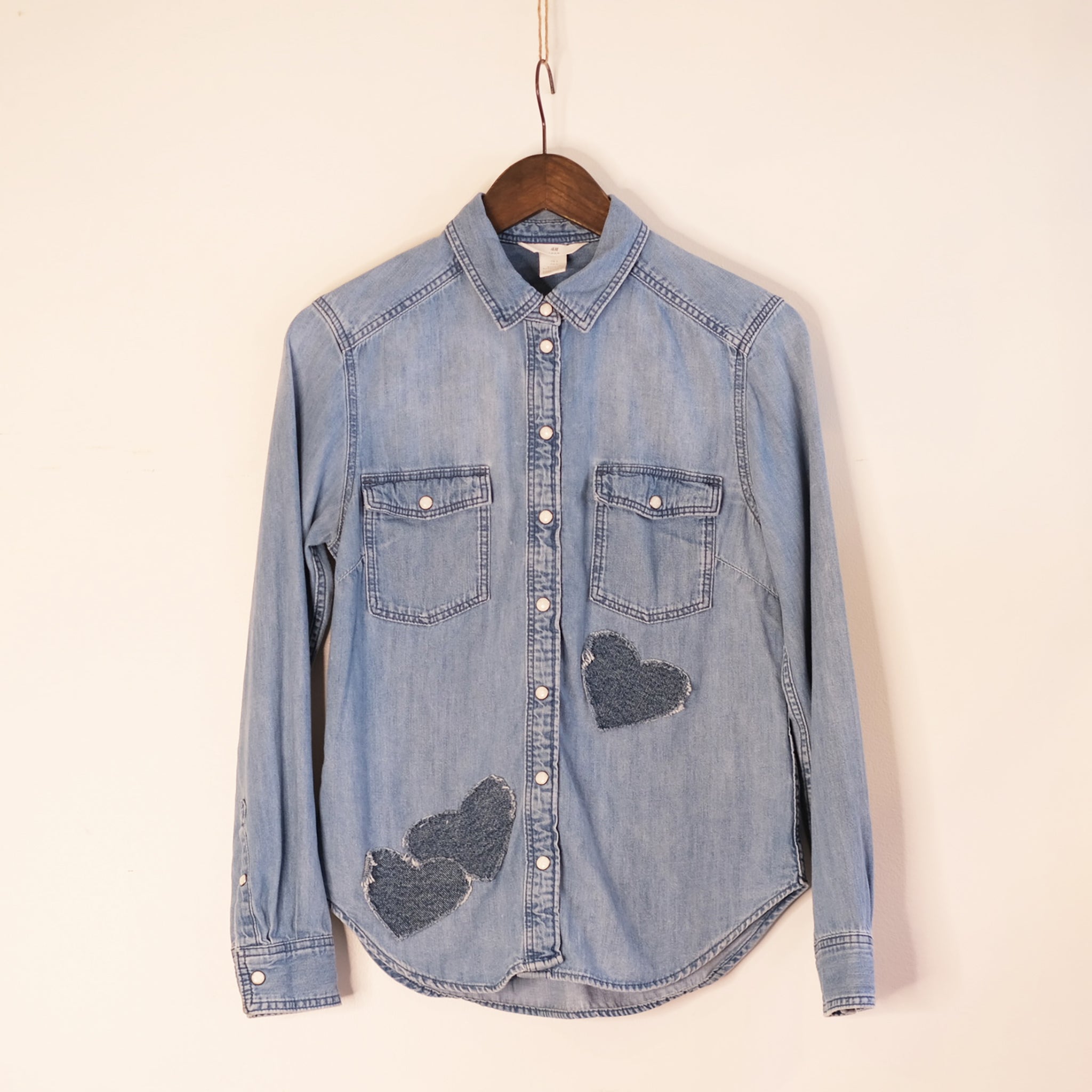 Denim on Denim Hearts Button Up