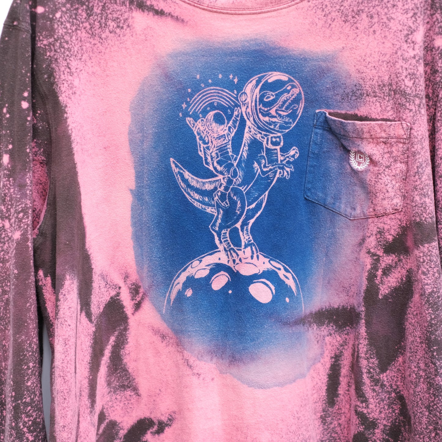 Dino + Friend Pink Galaxy Longsleeve