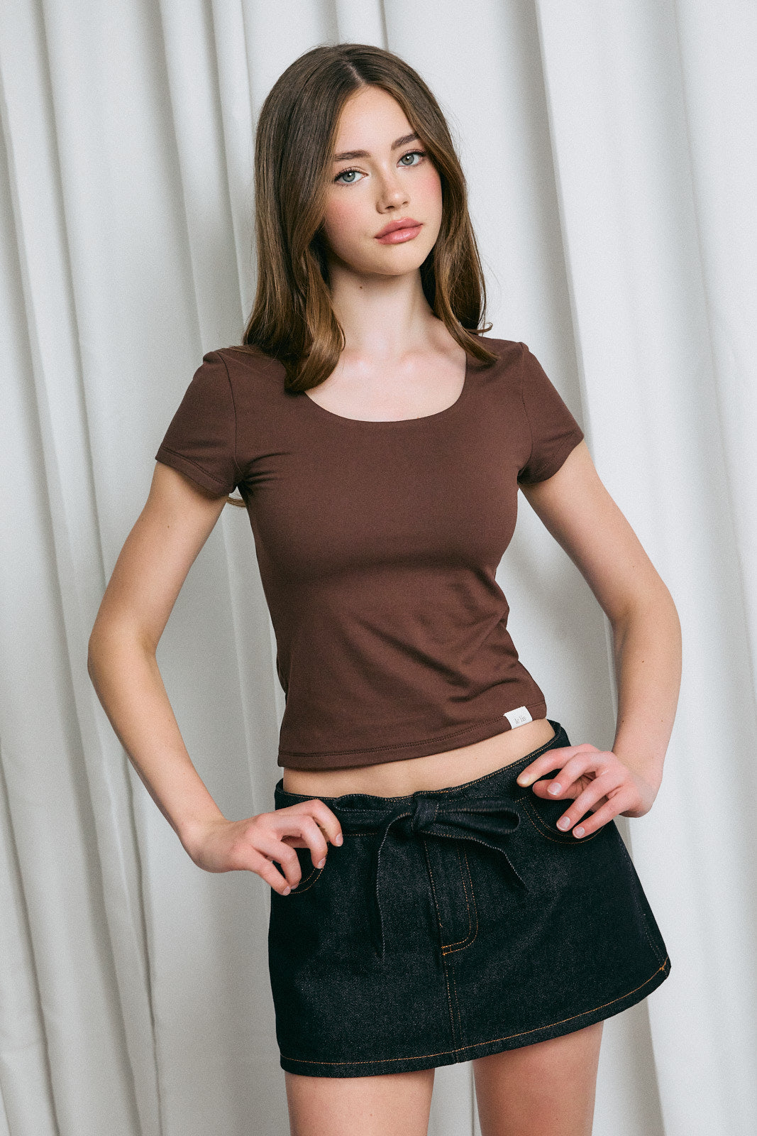 Double Lined Fitted Short Sleeve Tee