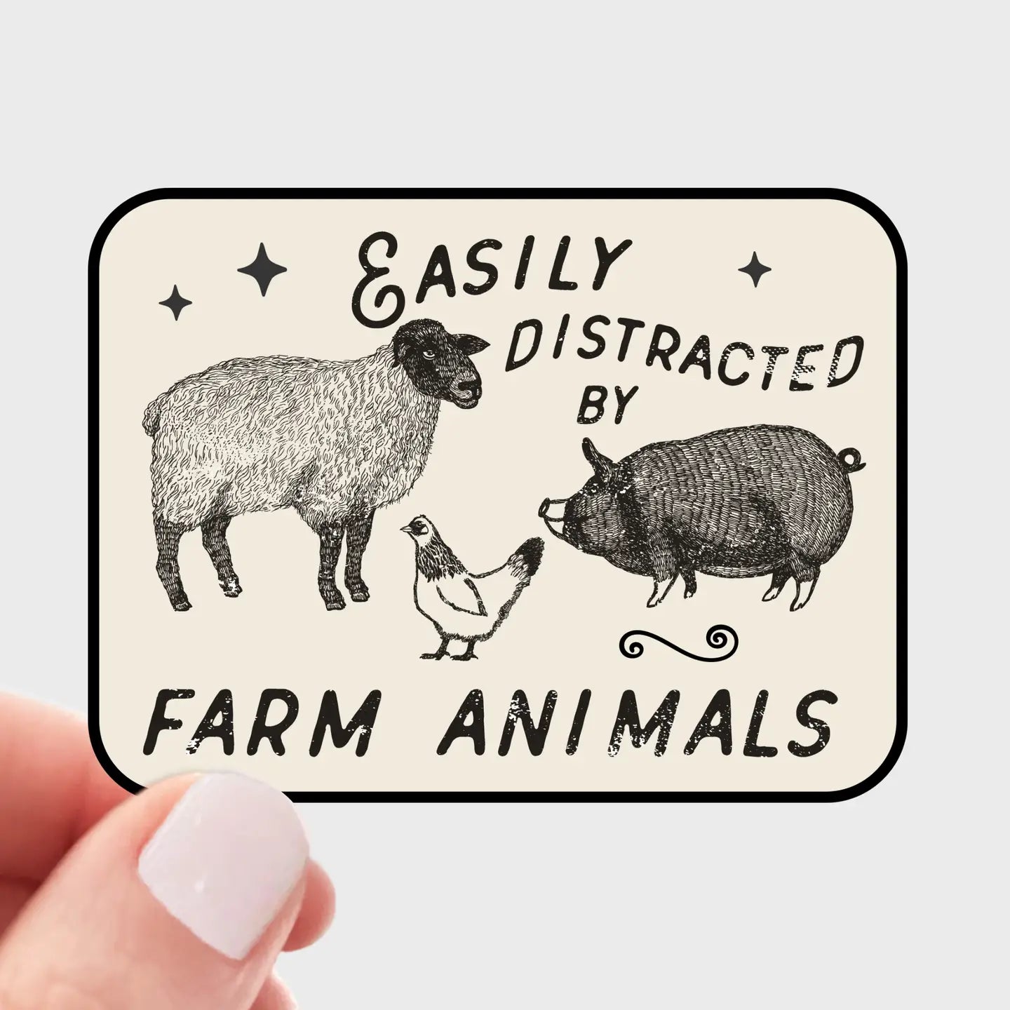 Easily Distracted By Farm Animals Sticker