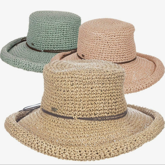 Brianna Straw Round Crown Hat