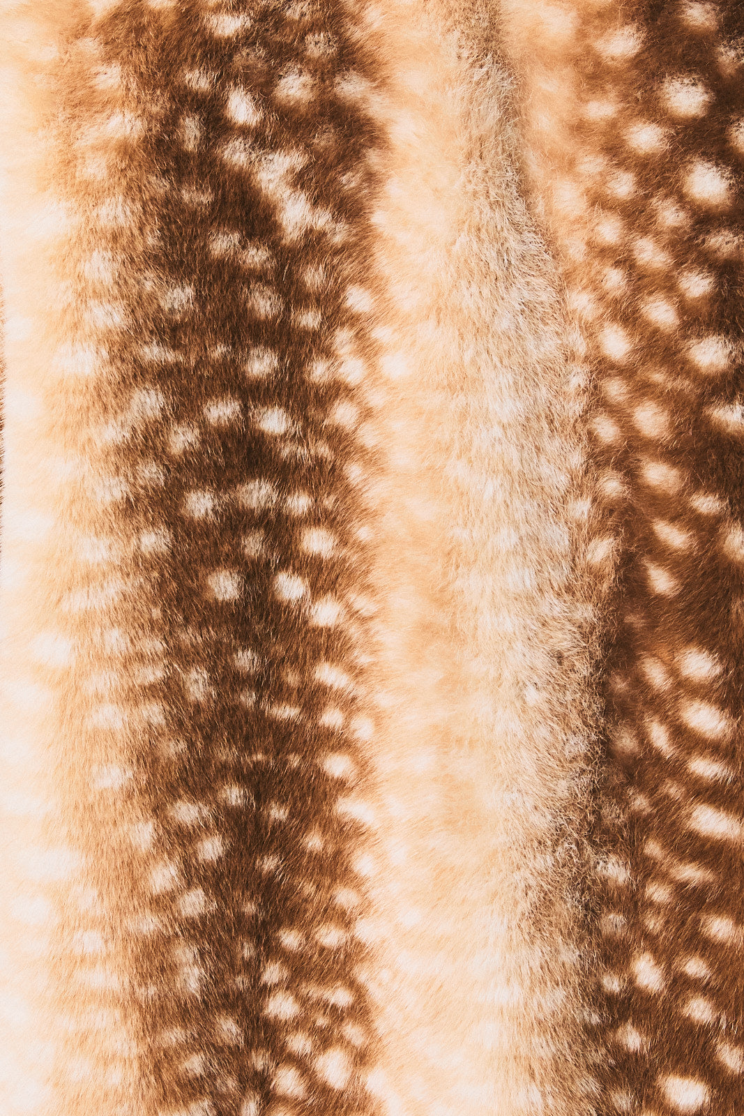 Faux Fur Deer Print Zip Jacket