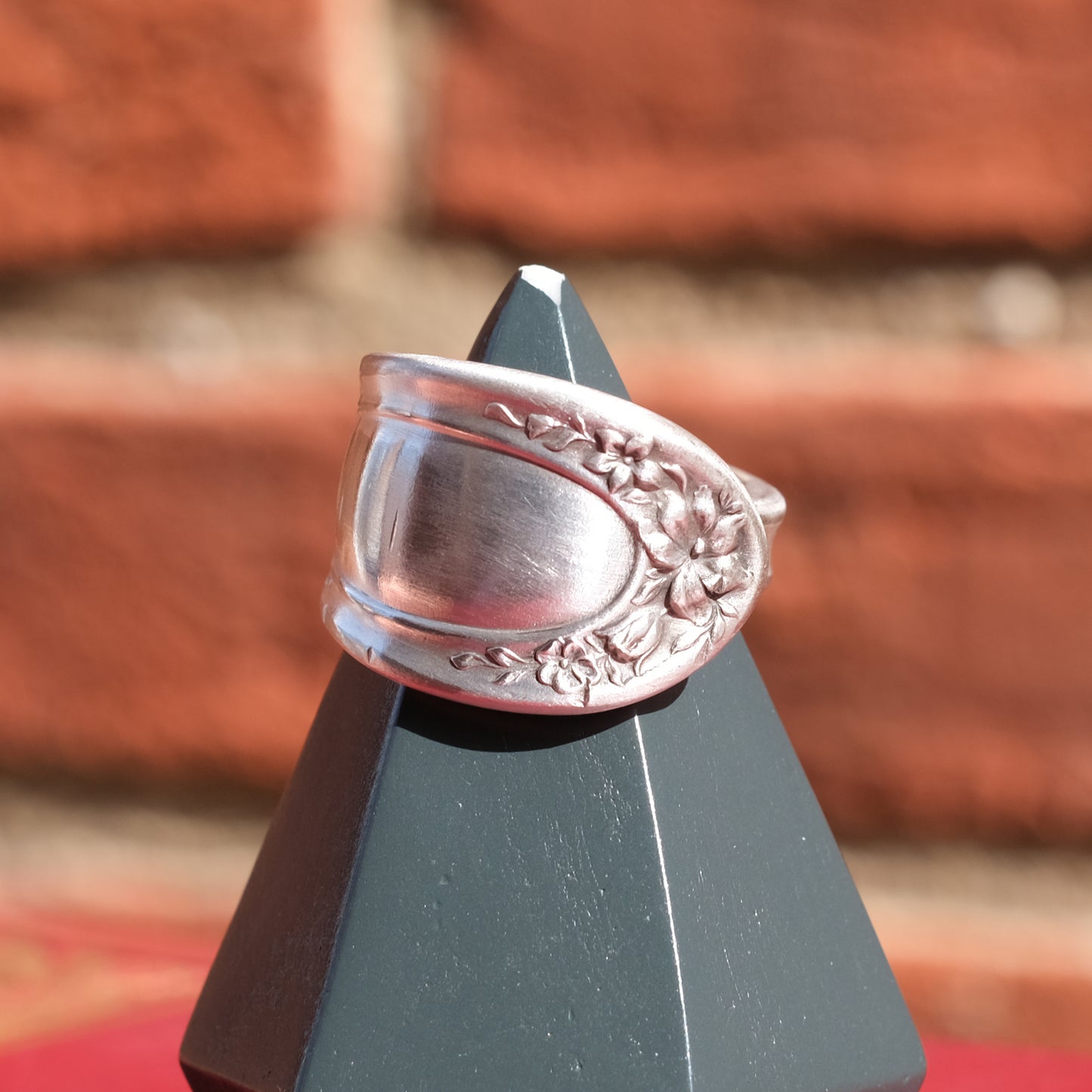 Flower Garden Silver Plated Spoon Ring