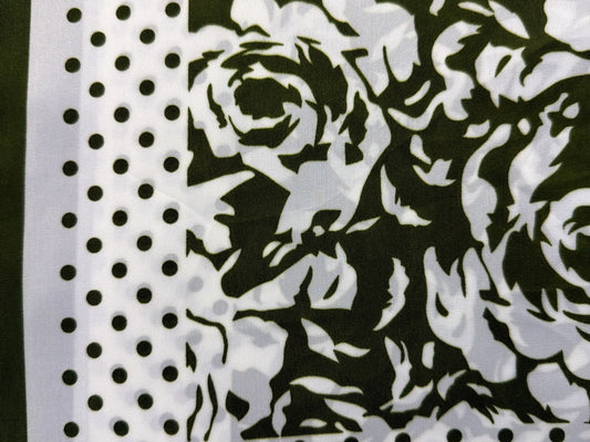 Flower Printed Small Square Scarf