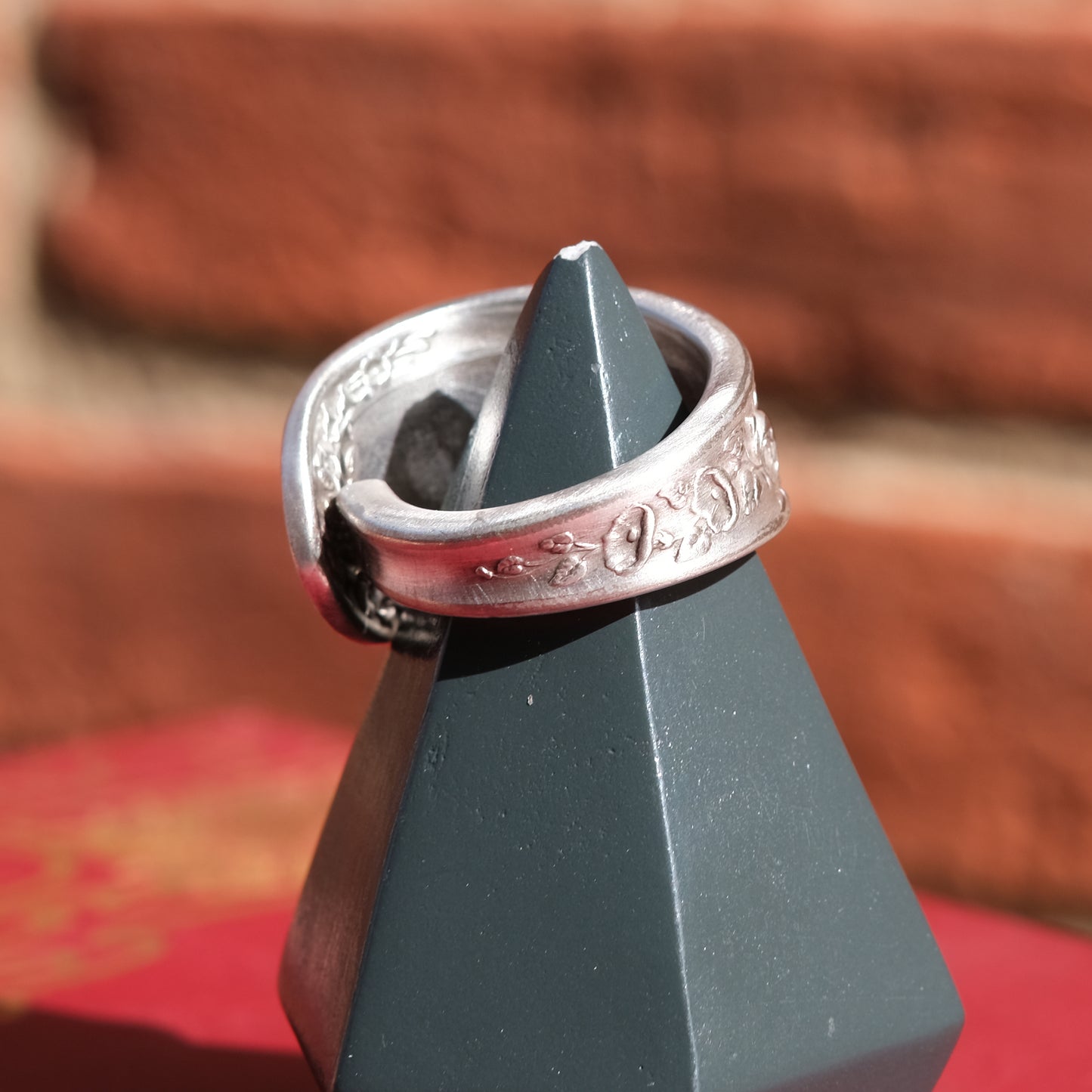 Flower Garden Silver Plated Spoon Ring