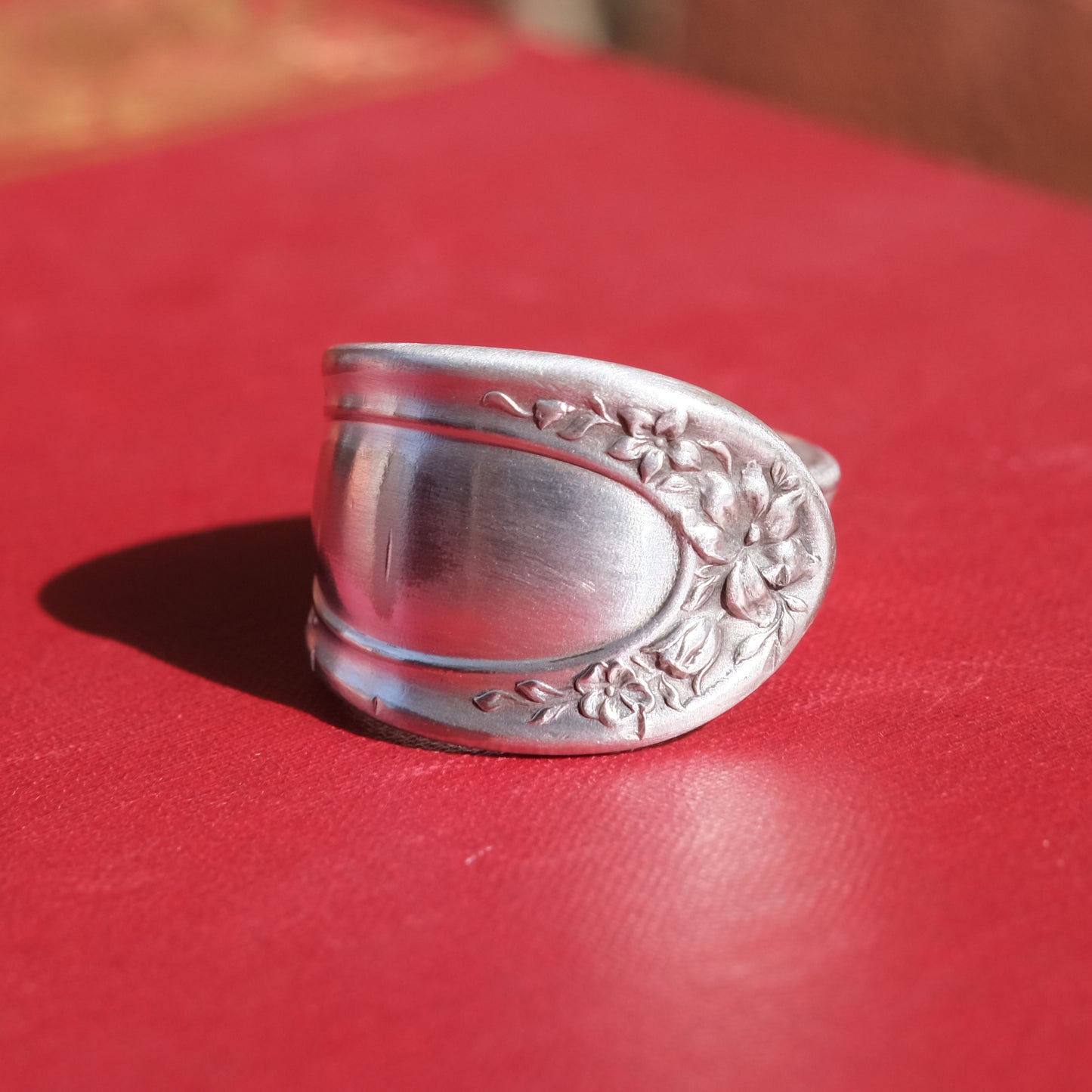 Flower Garden Silver Plated Spoon Ring