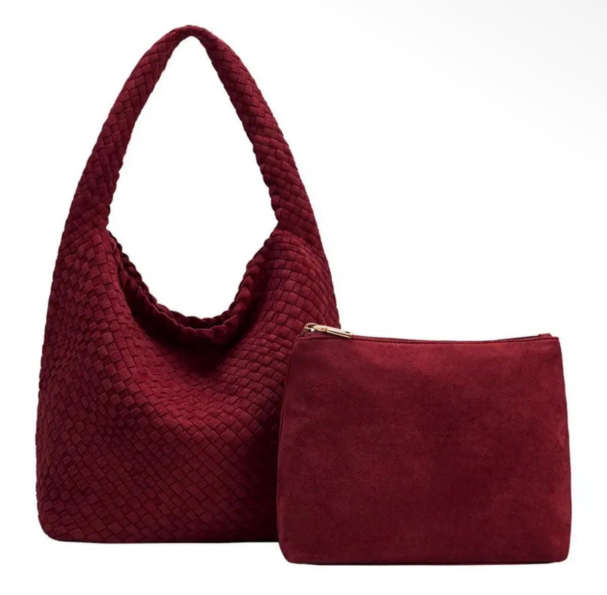 Johanna Burgundy Recycled Vegan Suede Shoulder Bag