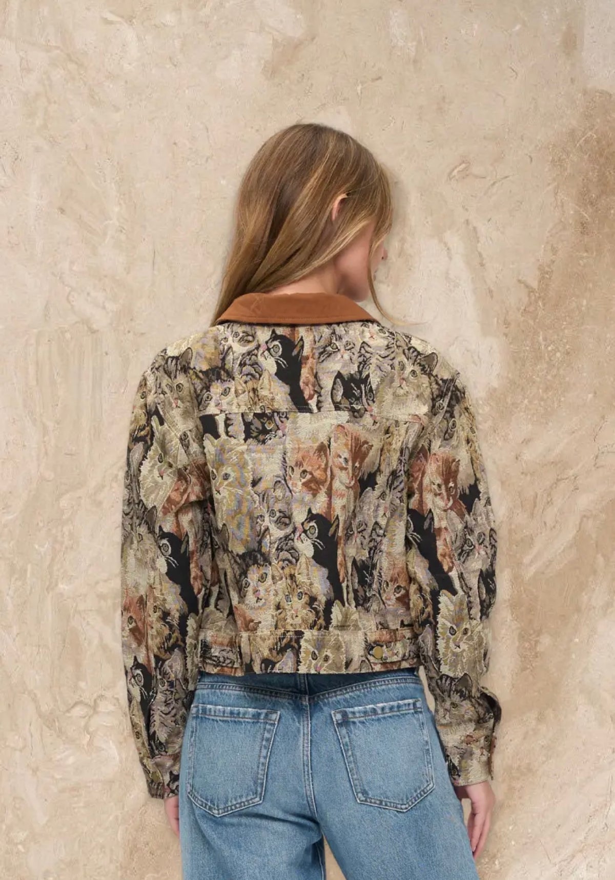 Cat Collage Print Tapestry Jacket