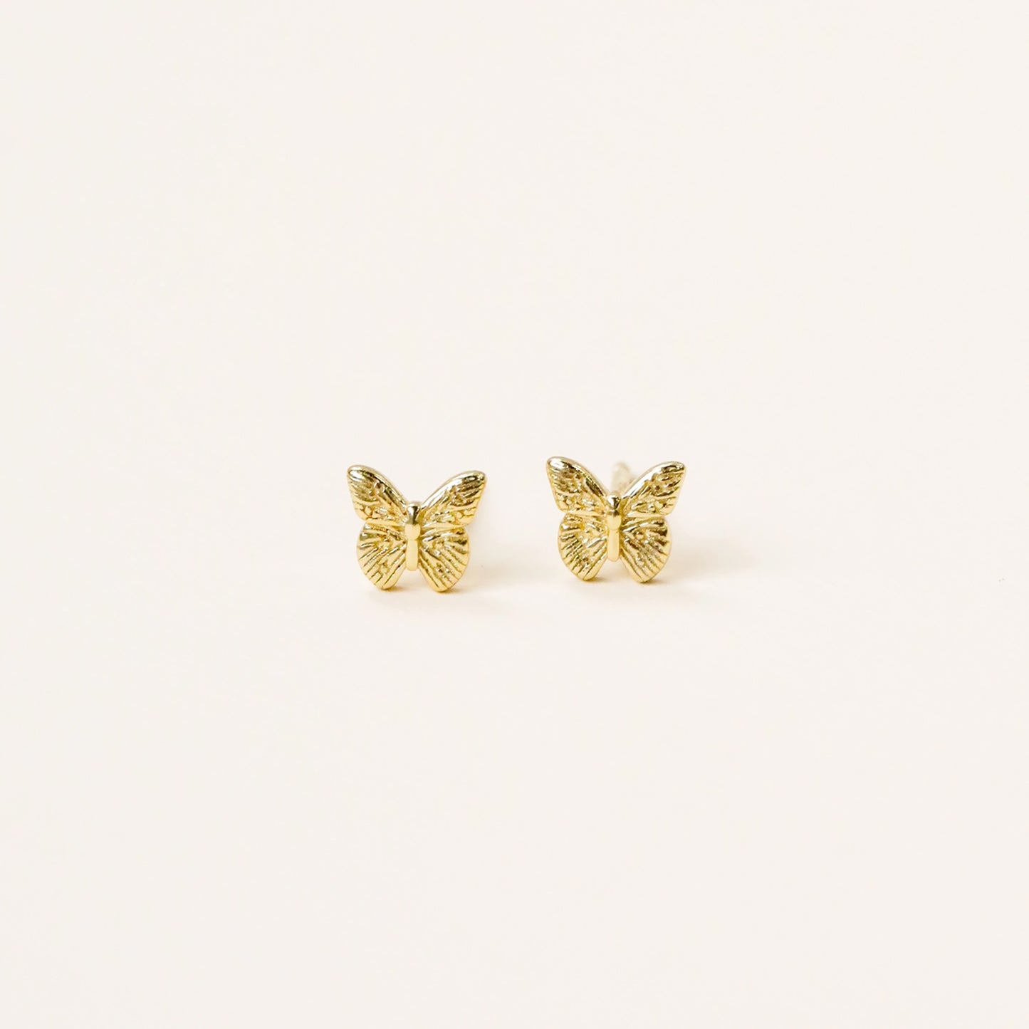 Gold Butterfly Stud Earrings