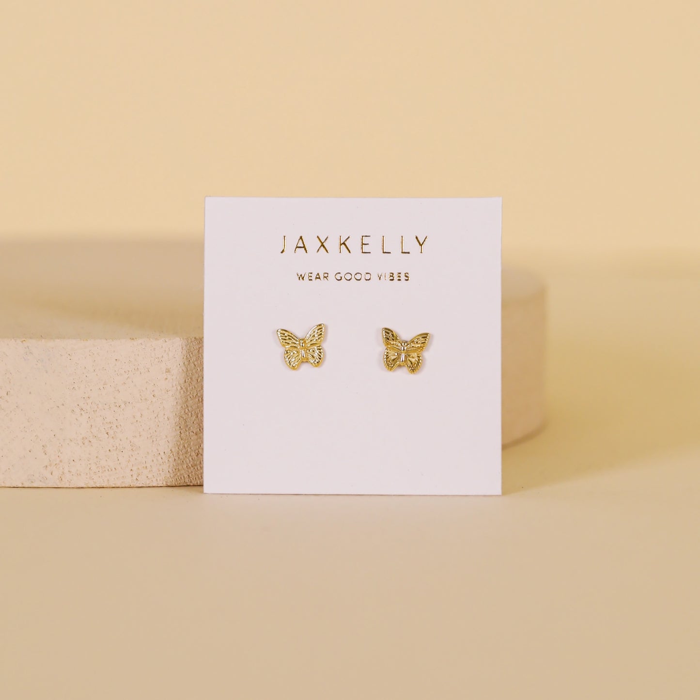 Gold Butterfly Stud Earrings