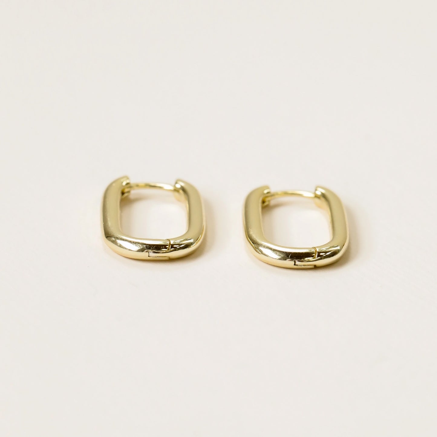 Gold Hoop - Large Rectangle Earrings