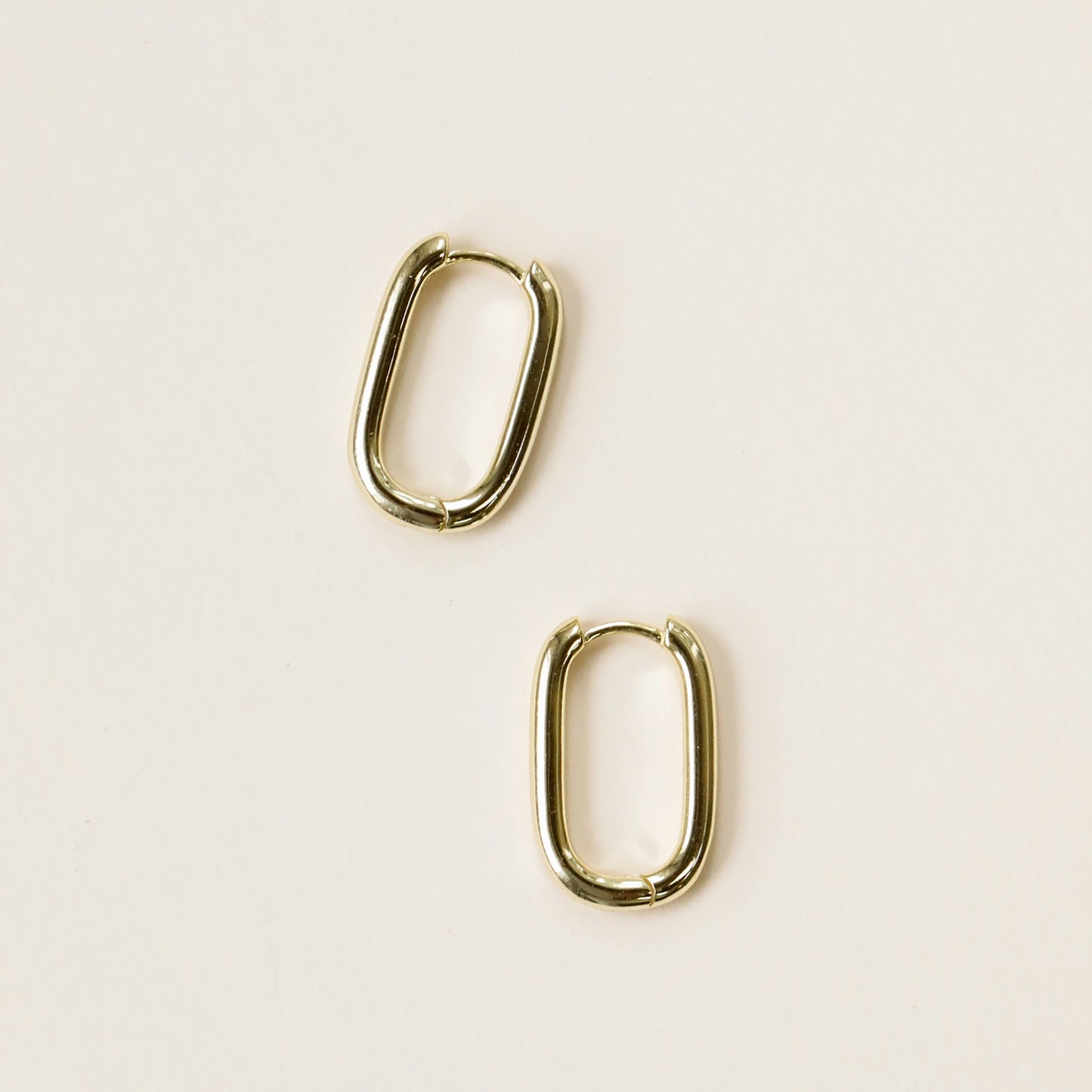 Gold Hoop - Large Rectangle Earrings