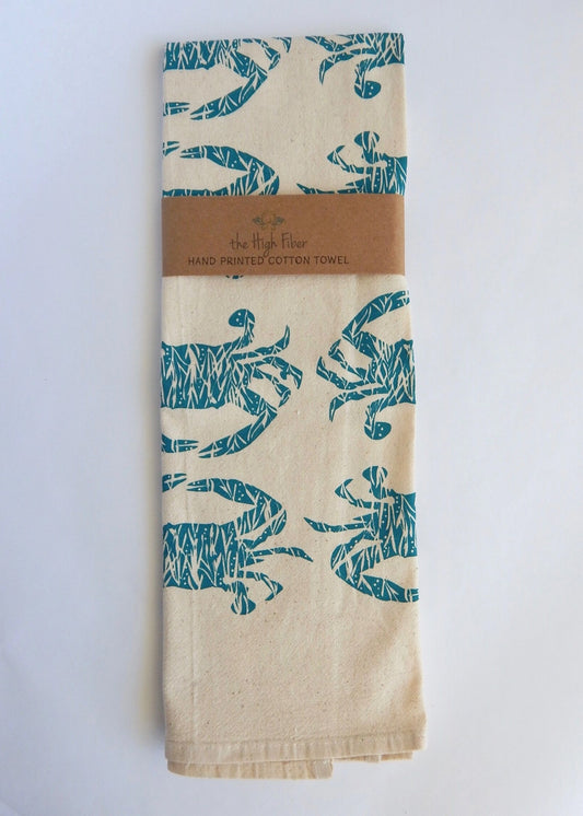 Handprinted Crab Kitchen Towel