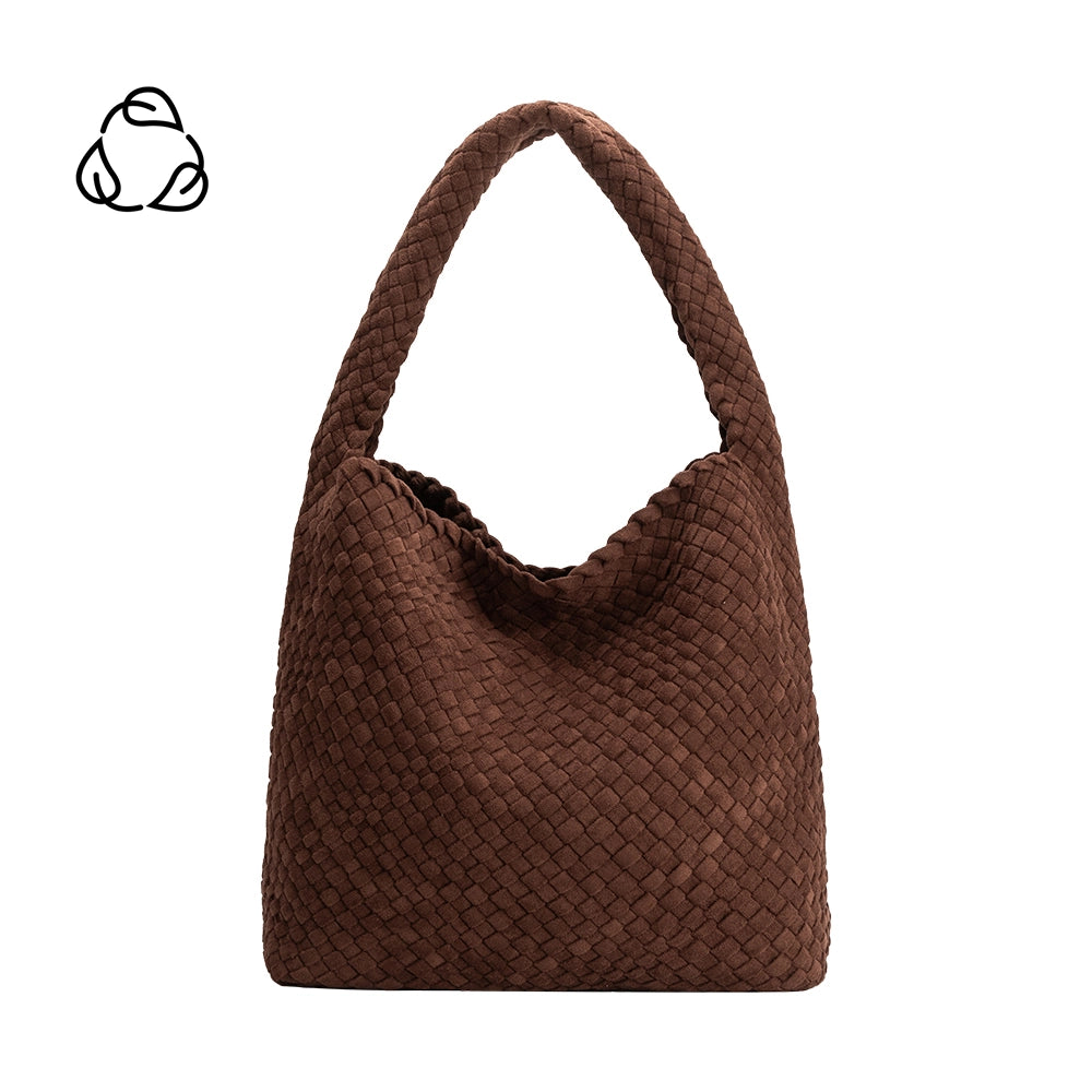 Johanna Tobacco Recycled Vegan Suede Shoulder Bag