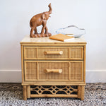 Load image into Gallery viewer, Laminate MCM Bamboo Nightstand
